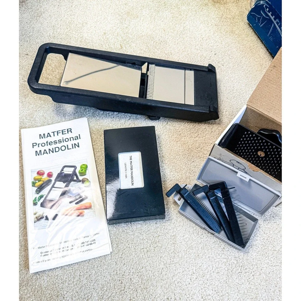 Matfer‎ Professional Mandoline France Complete w/ VHS Video Box 3 Blades Guard